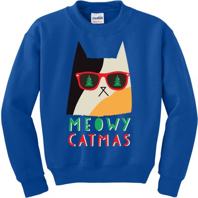 Meowy Xmas Great Gift Kids Sweatshirt