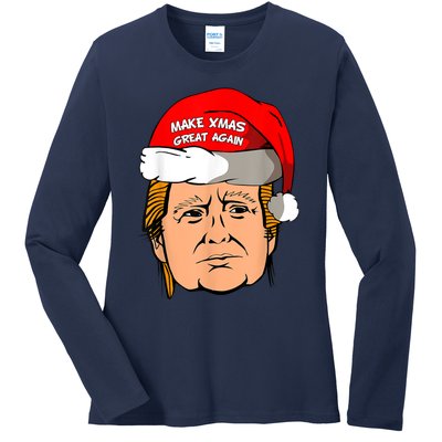 Make Xmas Great Again Trump Shirt Make Xmas Great Again Sata Ladies Long Sleeve Shirt