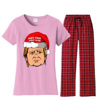 Make Xmas Great Again Trump Shirt Make Xmas Great Again Sata Women's Flannel Pajama Set