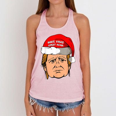 Make Xmas Great Again Trump Shirt Make Xmas Great Again Sata Women's Knotted Racerback Tank