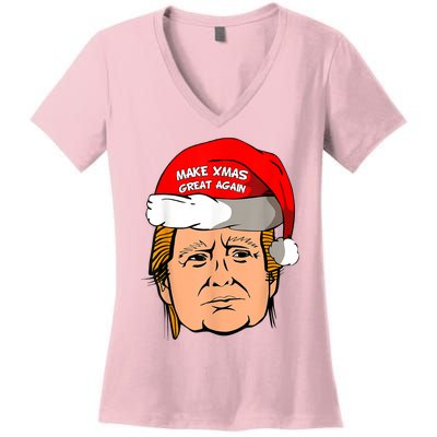 Make Xmas Great Again Trump Shirt Make Xmas Great Again Sata Women's V-Neck T-Shirt