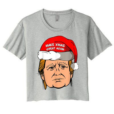 Make Xmas Great Again Trump Shirt Make Xmas Great Again Sata Women's Crop Top Tee