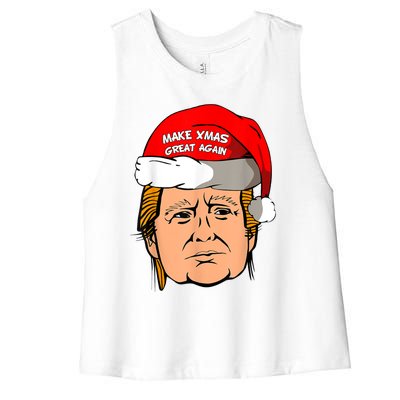 Make Xmas Great Again Trump Shirt Make Xmas Great Again Sata Women's Racerback Cropped Tank