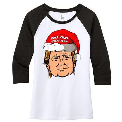 Make Xmas Great Again Trump Shirt Make Xmas Great Again Sata Women's Tri-Blend 3/4-Sleeve Raglan Shirt