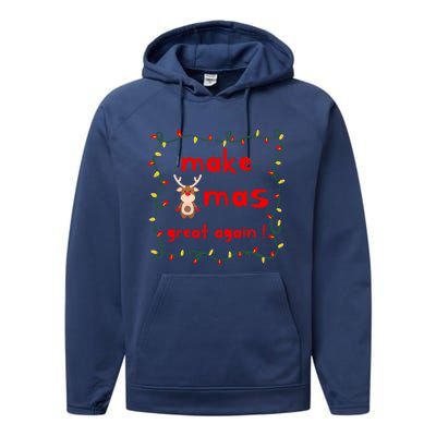 Make Xmas Great Again Christmas Outfit Gift Performance Fleece Hoodie