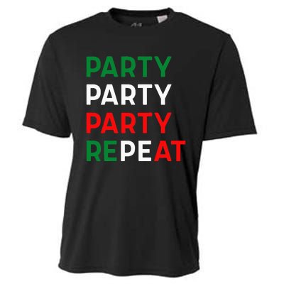 Mademark X Jersey Shore Family Vacation Party Party Party Repeat Cooling Performance Crew T-Shirt