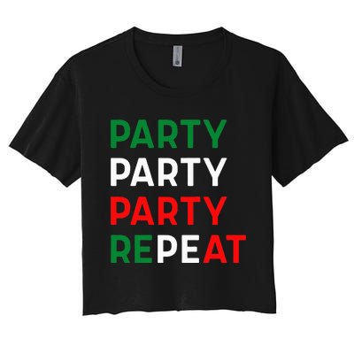 Mademark X Jersey Shore Family Vacation Party Party Party Repeat Women's Crop Top Tee