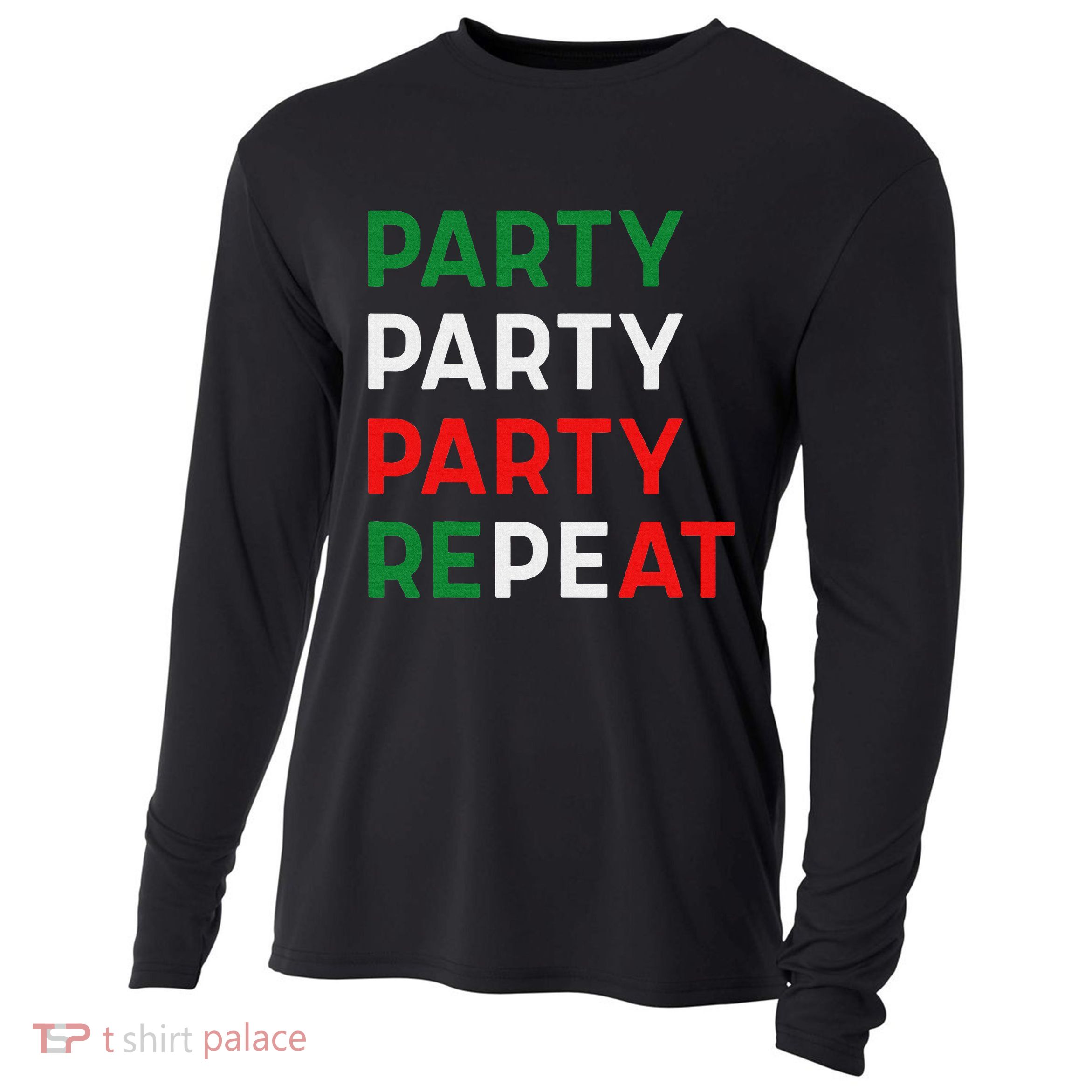 Mademark X Jersey Shore Family Vacation Party Party Party Repeat Cooling Performance Long Sleeve Crew