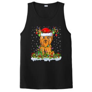 Matching Xmas Lighting Santa Yorkshire Terrier Dog Christmas Gift PosiCharge Competitor Tank