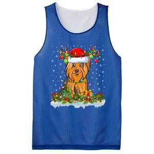 Matching Xmas Lighting Santa Yorkshire Terrier Dog Christmas Gift Mesh Reversible Basketball Jersey Tank