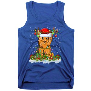 Matching Xmas Lighting Santa Yorkshire Terrier Dog Christmas Gift Tank Top