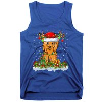 Matching Xmas Lighting Santa Yorkshire Terrier Dog Christmas Gift Tank Top