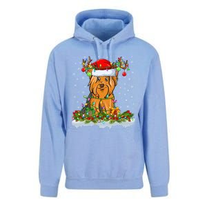 Matching Xmas Lighting Santa Yorkshire Terrier Dog Christmas Gift Unisex Surf Hoodie