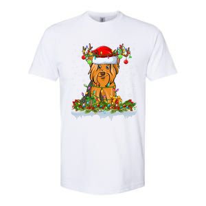 Matching Xmas Lighting Santa Yorkshire Terrier Dog Christmas Gift Softstyle CVC T-Shirt