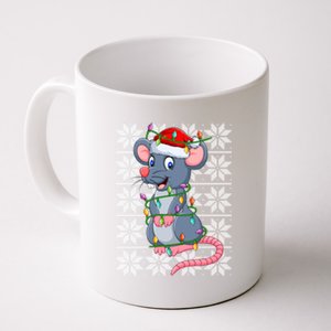 Mouse Xmas Lighting Santa Ugly Sweater Style Mouse Christmas Funny Gift Coffee Mug