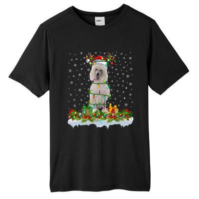 Matching Xmas Lighting Santa Standard Poodle Dog Christmas Cool Gift Tall Fusion ChromaSoft Performance T-Shirt