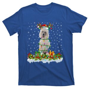 Matching Xmas Lighting Santa Standard Poodle Dog Christmas Cool Gift T-Shirt