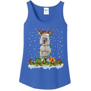 Matching Xmas Lighting Santa Standard Poodle Dog Christmas Cool Gift Ladies Essential Tank