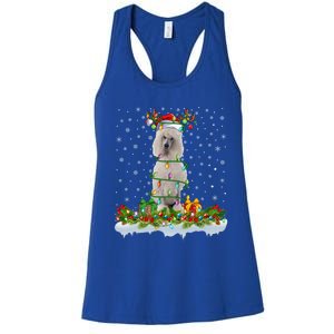 Matching Xmas Lighting Santa Standard Poodle Dog Christmas Cool Gift Women's Racerback Tank