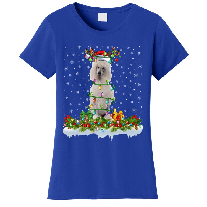 Matching Xmas Lighting Santa Standard Poodle Dog Christmas Cool Gift Women's T-Shirt