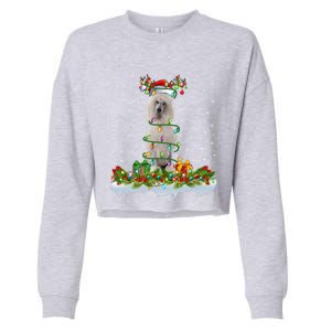 Matching Xmas Lighting Santa Standard Poodle Dog Christmas Cool Gift Cropped Pullover Crew