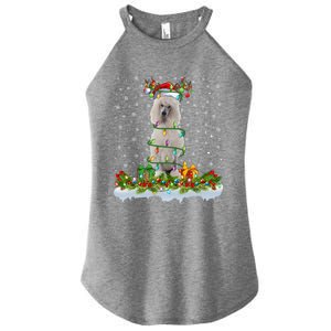 Matching Xmas Lighting Santa Standard Poodle Dog Christmas Cool Gift Women's Perfect Tri Rocker Tank