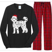 Merry Xmas Labradoodle Dog Christmas Long Sleeve Pajama Set