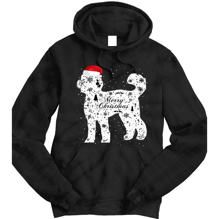 Merry Xmas Labradoodle Dog Christmas Tie Dye Hoodie