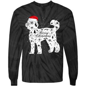 Merry Xmas Labradoodle Dog Christmas Tie-Dye Long Sleeve Shirt