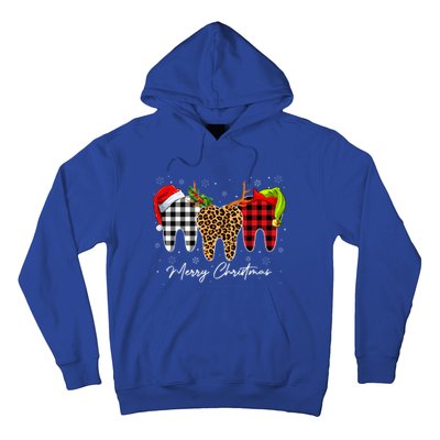 Merry Xmas Leopard Plaid Teeth Santa Reindeer Dental Meaningful Gift Hoodie