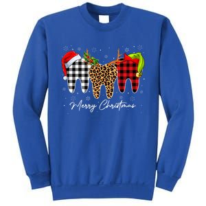 Merry Xmas Leopard Plaid Teeth Santa Reindeer Dental Meaningful Gift Sweatshirt