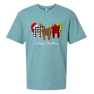 Merry Xmas Leopard Plaid Teeth Santa Reindeer Dental Meaningful Gift Sueded Cloud Jersey T-Shirt