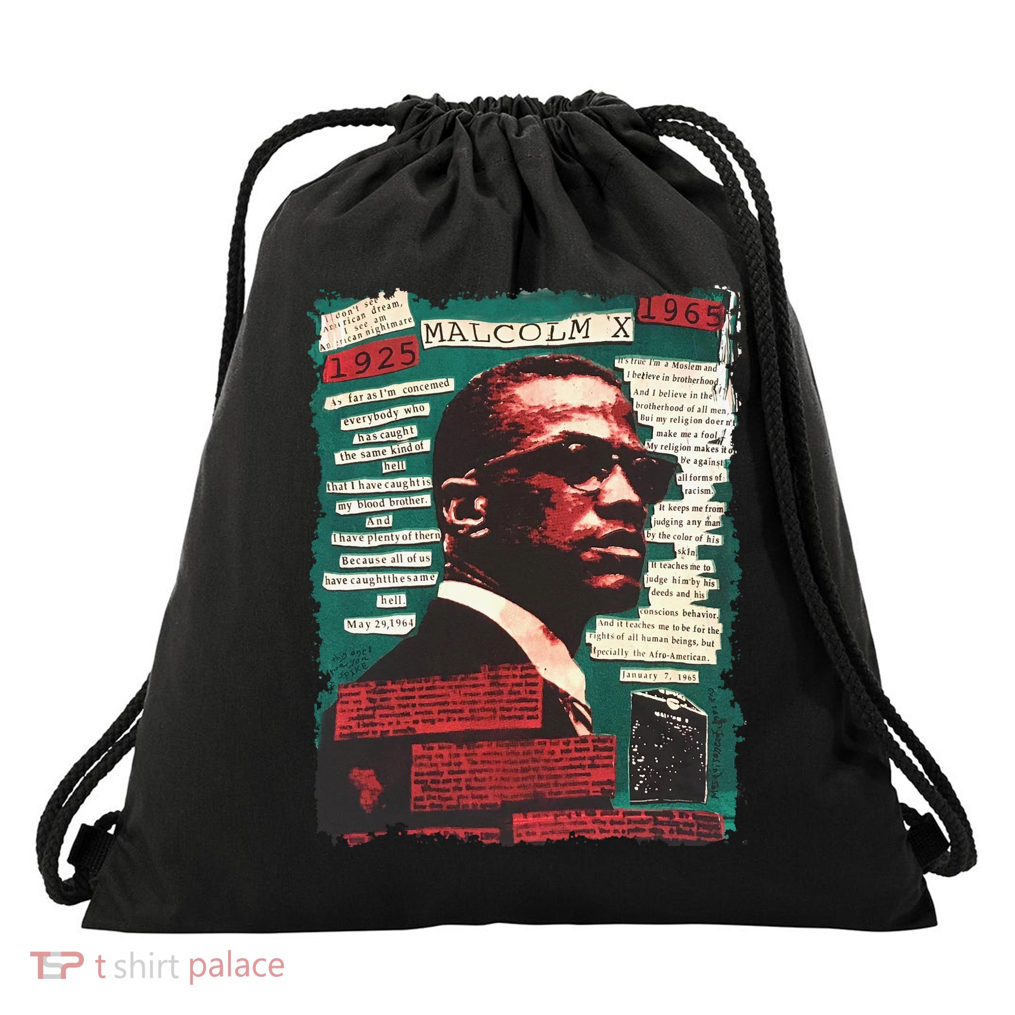 Malcolm X Lover Drawstring Bag