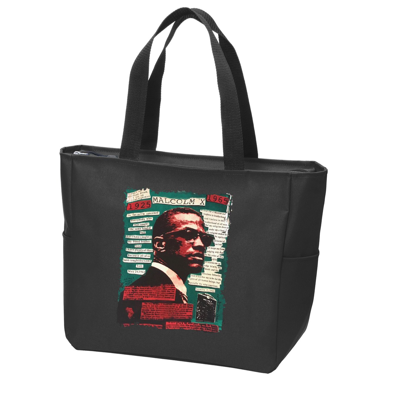 Malcolm X Lover Zip Tote Bag