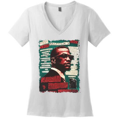 Malcolm X Lover Women's V-Neck T-Shirt