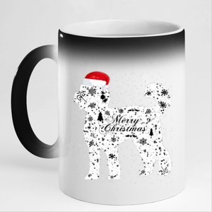 Merry Xmas Labradoodle Dog Christmas 11oz Black Color Changing Mug