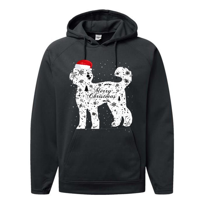 Merry Xmas Labradoodle Dog Christmas Performance Fleece Hoodie