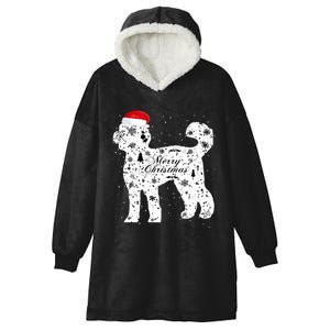 Merry Xmas Labradoodle Dog Christmas Hooded Wearable Blanket