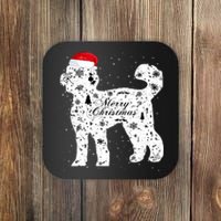 Merry Xmas Labradoodle Dog Christmas Coaster