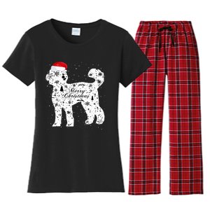 Merry Xmas Labradoodle Dog Christmas Women's Flannel Pajama Set