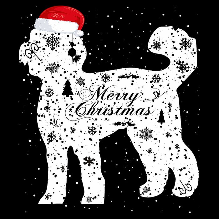 Merry Xmas Labradoodle Dog Christmas Flat Bill Trucker Hat