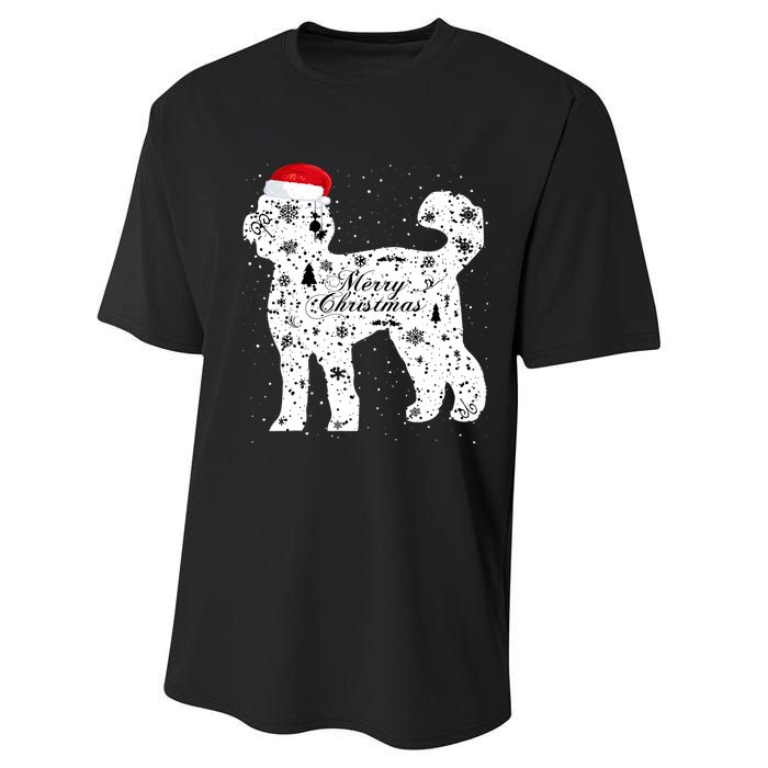 Merry Xmas Labradoodle Dog Christmas Performance Sprint T-Shirt