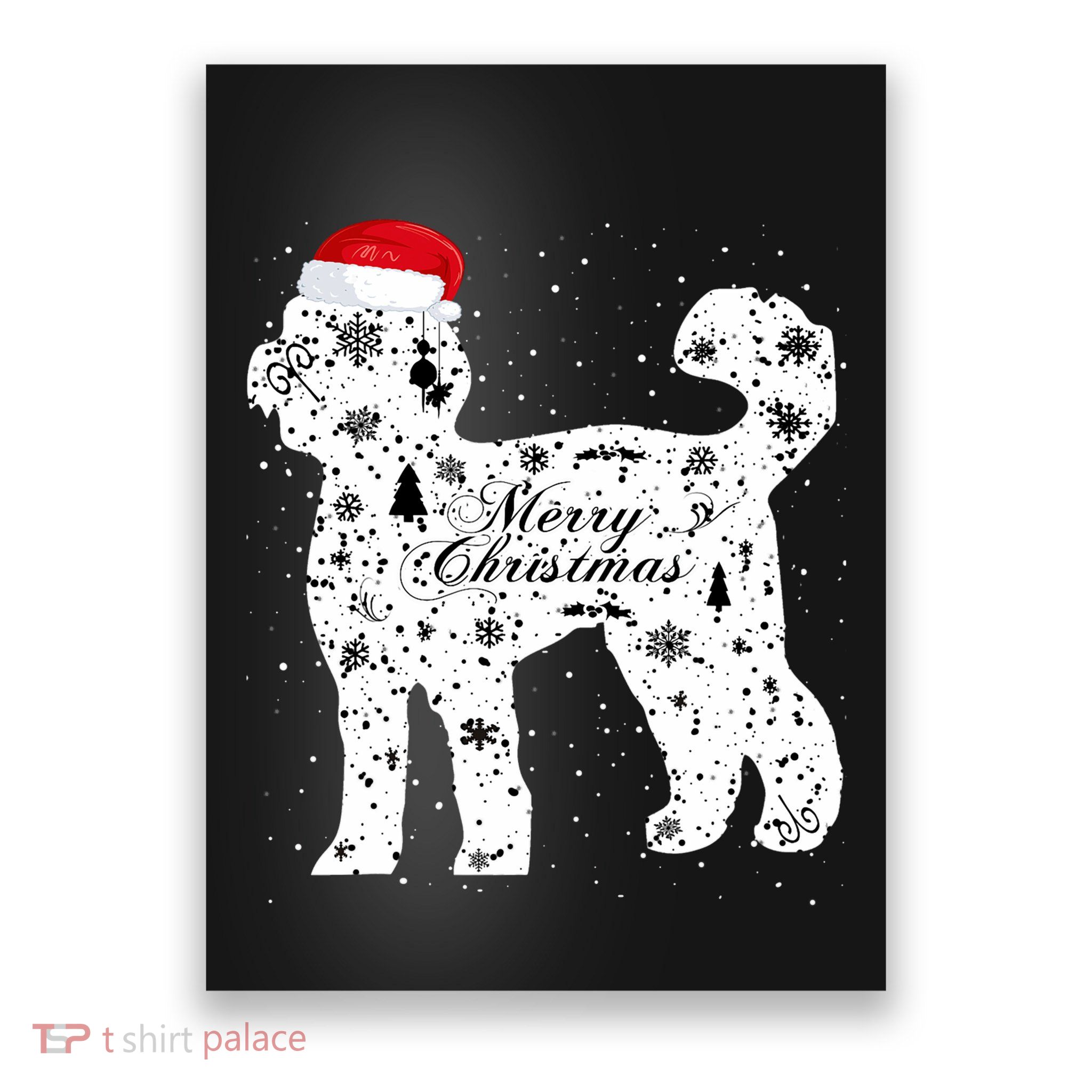 Merry Xmas Labradoodle Dog Christmas Poster