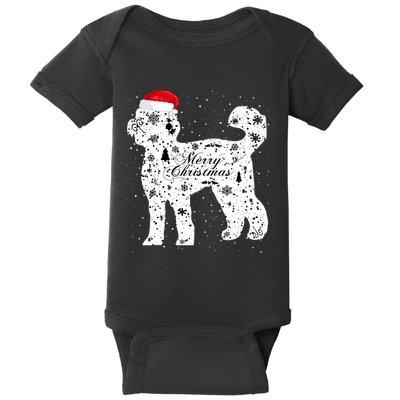 Merry Xmas Labradoodle Dog Christmas Baby Bodysuit