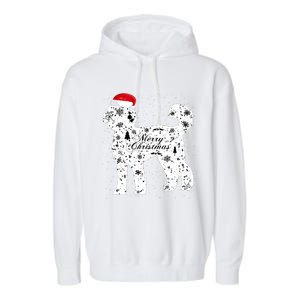 Merry Xmas Labradoodle Dog Christmas Garment-Dyed Fleece Hoodie