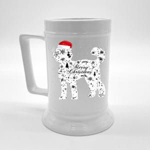 Merry Xmas Labradoodle Dog Christmas Beer Stein