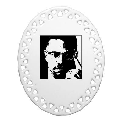 Malcolm X Ceramic Oval Ornament