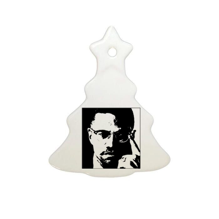 Malcolm X Ceramic Tree Ornament