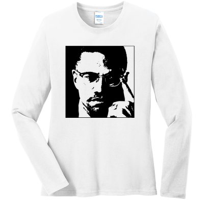 Malcolm X Ladies Long Sleeve Shirt