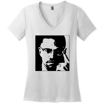 Malcolm X Women's V-Neck T-Shirt